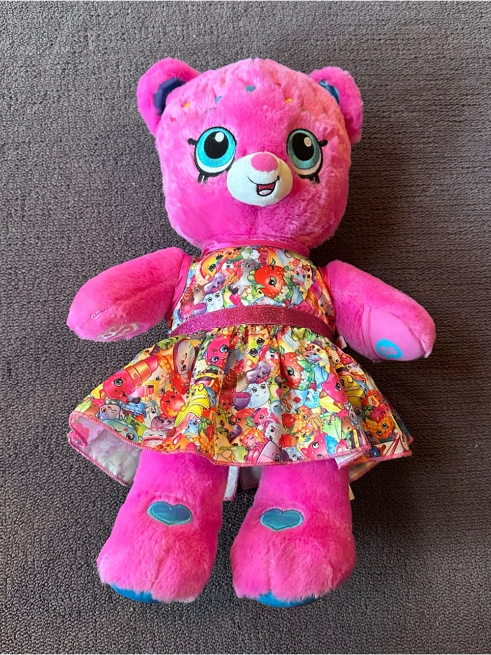 BUILD A BEAR SHOPKINS D'LISH DONUT PINK STUFFED ANIMAL RETIRED DOLL With Dress